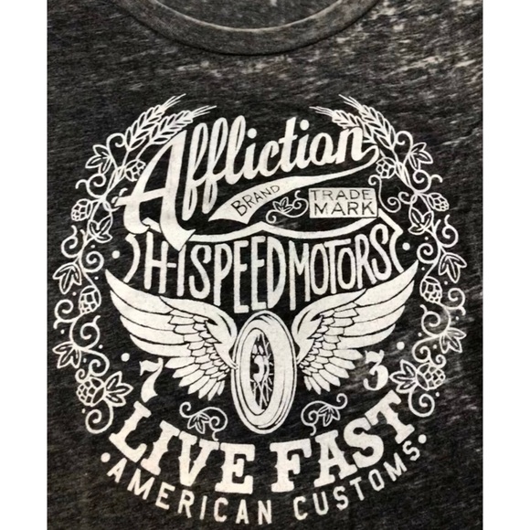AFFLICTION Womens T-Shirt AC SPEEDWAY Athletic - Picture 6 of 9